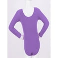 thumbnail image 3 of TiaoBug Girls Long Sleeve Ballet Dance Leotard One Piece Gymnastics Jumpsuit Unitard 3-12 Lavender 3, 3 of 4