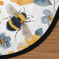 thumbnail image 3 of CURLYOOT Round Rug 3ft Bee Floral Flowers Area Rug, Washable Circle Mat Non Slip Floor Carpet Mat, Soft Indoor Rugs for Entryway Living Room Dining Room Bedroom, 3 of 7