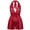 C1-Burgundy, variant on Women's Sexy Lingerie Lace Halter Nightdress V-Neck Open Back Chemise, Sheer Mesh Sleepwear with Bow Tie, Navy Blue L