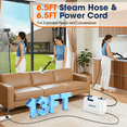 thumbnail image 2 of Loheer Portable Steam Cleaner - 1500W, 15s Fast Heat, 221°F High Temp,  Handheld Steam Cleaner with 1500ml Tank, for Grout, Cars, Upholstery Cleaning, 2 of 9