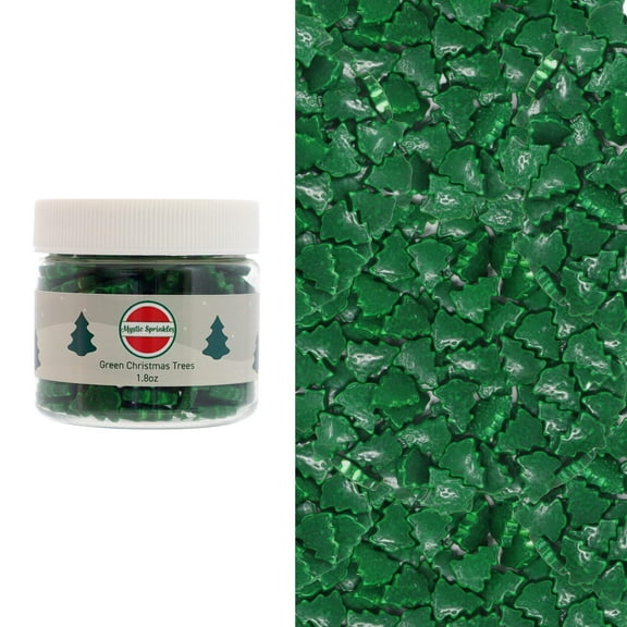 Mystic Sprinkles Candy Shapes Green Christmas Trees 1.8oz