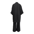 thumbnail image 4 of LEKWK Womens Summer Outfits 3 Piece Open Front Long Cardigan V Neck Sleeveless Tank Top and Drawstring Wide Leg Pants Casual Beach Vacation Lounge Sets, 4 of 6