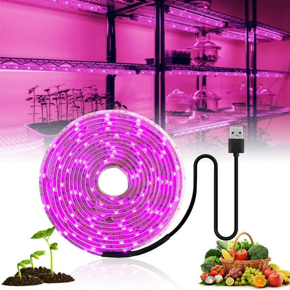 Deliqiba Strip Lights Led Grow Light Full Spectrum 5V Usb Grow Light Strip 2835 Led Phyto Lamps For Plants Greenhouse Hydroponic Growing 100Cm