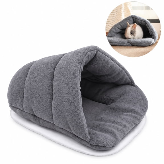 Rabbit Bed Cave Hideout for Bunny Guinea Pig Chinchilla Ferret, Warm Small Pet Nest