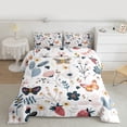 thumbnail image 2 of Homewish Chic Flowers Full Size Comforter Sets 3-Piece for Teens Boys Girls,Flying Butterflies Bedding Comforter Set,Kawaii Floral Strawberry Lightweight Bedding Sets,Lightweight Room Decor, 2 of 8