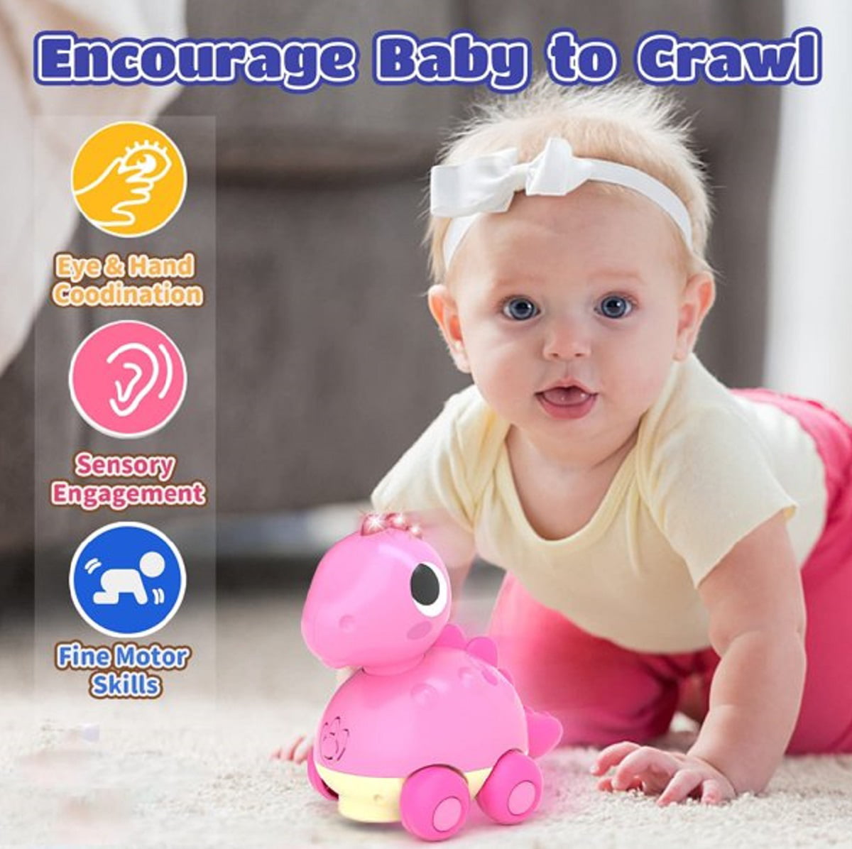 Baby Products Online - Jjkimag Baby Toys 6 to 12 Months Musical Airplane  Crawling Baby Toys with Lights/Universal Moving Educational Toys Birthday  Toys for Toddlers 12-18 - Kideno