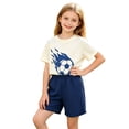 thumbnail image 6 of NAISIBABY Boys Summer Outfit Sets, Soccer Garphic Short Sleeve T-Shirt & Shorts 2-Piece Active Fit Casual Clothes Sets Dark Blue Size 1, 6 of 6