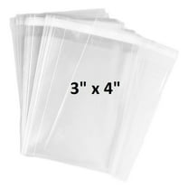 200 pcs 3x4 Crystal Clear Resealable Recloseable Cellophane/SelfSeal Bags