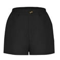 thumbnail image 5 of gbyLJF Elastic Waist Shorts for Women Summer Loose Fit Casual Shorts Comfy Cotton Linen Casualwear Shorts Black 3XL, 5 of 7