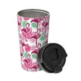 thumbnail image 2 of Rateoe Flamingo Pattern Travel Coffee Mug Tumbler with Flip Lid | Reusable Insulated Stainless Steel Cold Brew Iced Coffee Cup Thermos, 2 of 8