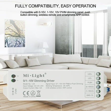 Hilitand Milight DC12V-24V 0/1-10V LED Dimming Driver 2.4G Wireless Remote & APP Control Controller, PWM Dimming (Best App For Delivery Drivers)