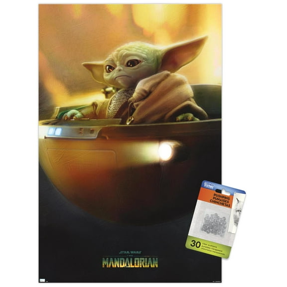 Star Wars: The Mandalorian Season 3 - Grogu in Pod Wall Poster with Push Pins, 14.725" x 22.375"