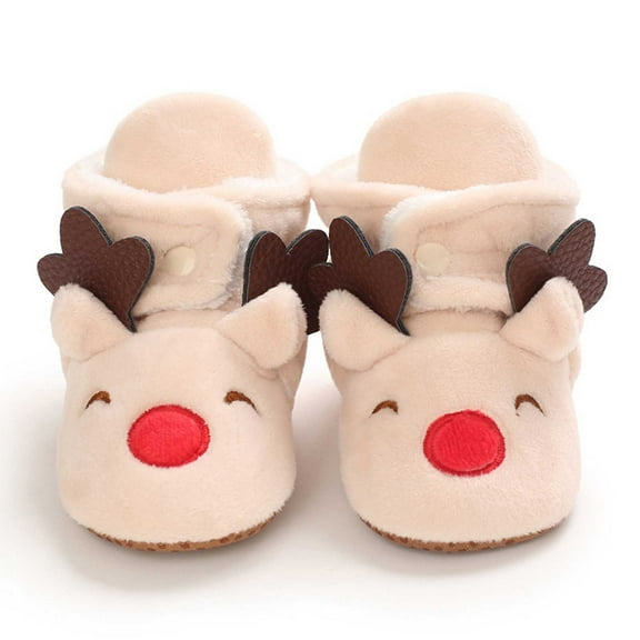 QISIWOLE Christmas First Walker Baby Boys Girls Shoes Infant Toddler Winter Warm Footwear BootsNewborn Xmas Prewalker Boots Savings