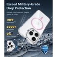 thumbnail image 4 of for iPhone 16 Pro-Max Case: Magnetic Military Grade Drop Protection Anti Yellowing Cell Phone Cover - Rugged Shockproof Protective Bumper Transparent Cases(Clear),Pink, 4 of 5