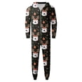 thumbnail image 3 of VNKIDY Men Men Family Pajamas Xmas Print Hooded Homewear Long Sleeve Hooded Zip Up Romper Sleepear For Home Wear Stylish Pjs, 3 of 9