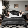 thumbnail image 3 of Meiyoeat Vintage American Flag Letter A Queen Duvet Cover Set for Men Boys, Patriotic Monogram Bedding, Black Gray White,Black Reversible,3-Piece,No Comforter, 3 of 6