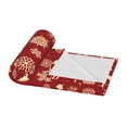 thumbnail image 5 of ZNDUO Red Christmas Snowflake Pattern Pattern Thickening Blanket, Fluffy Soft Cozy Flannel Throw Blankets, 60"x50" Inches, 5 of 8