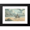 thumbnail image 2 of Thomas Bradshaw 24x16 Black Modern Framed Museum Art Print Titled - Man Riding a Horse on the Beach, 2 of 5