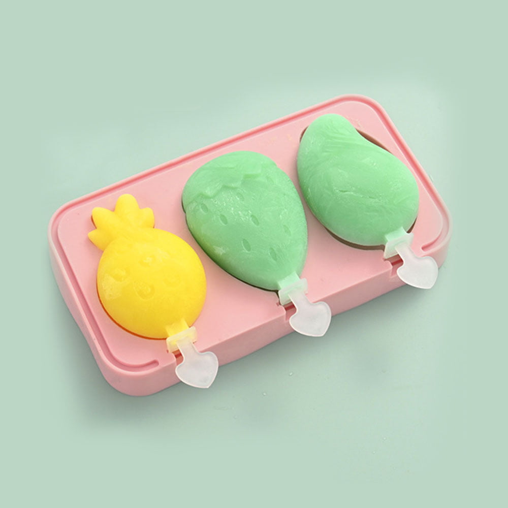 Popsicle Molds With Lid & 4 Reusable Popsicle Sticks Cartoon Fruit/animal  Shape