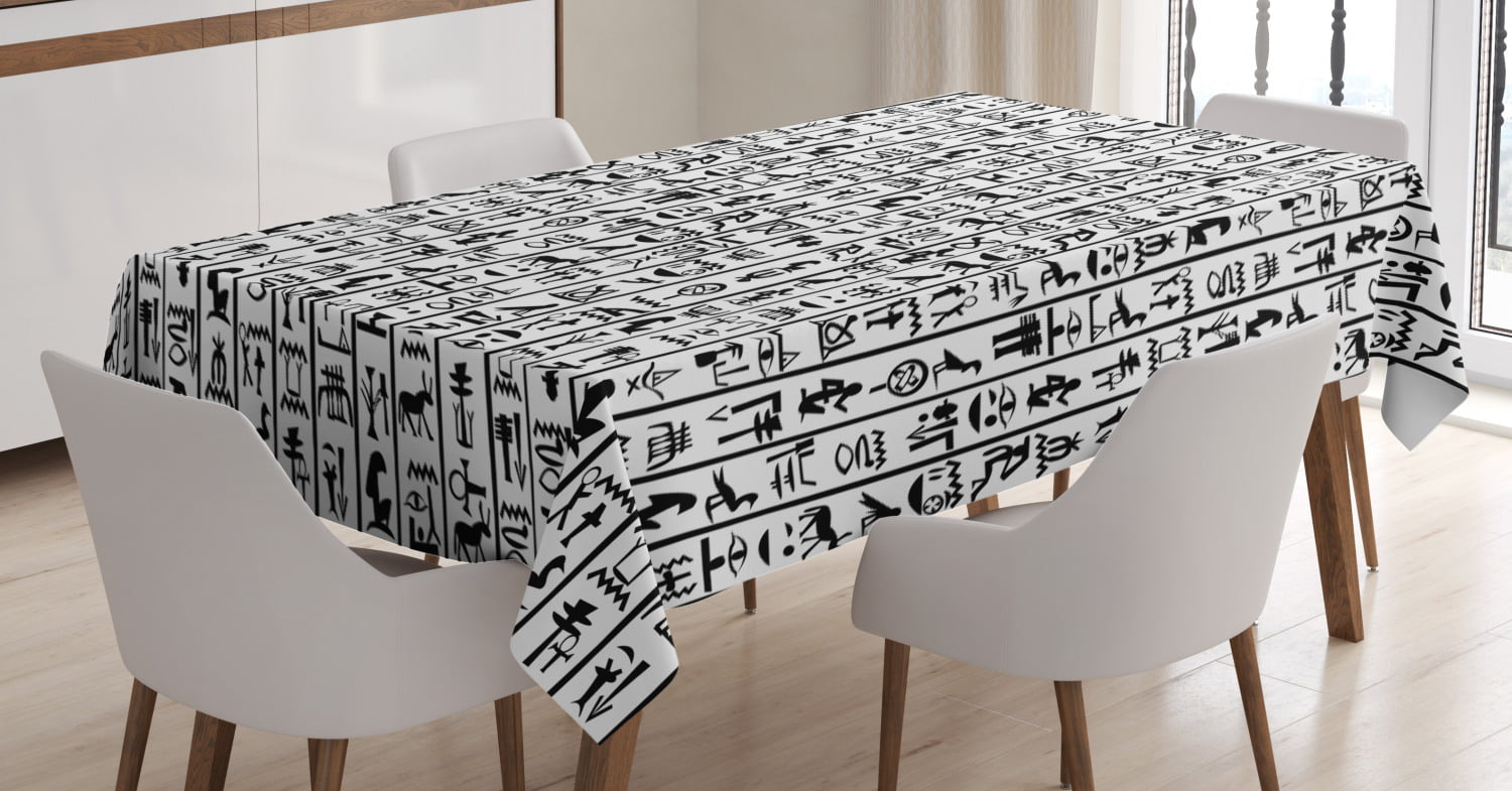 Weather Symbols Checkered Rectangle Tablecloth Long Table Cover 54 x 72
