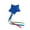 B001- Blue, variant on Five Point Star Weighted Toys, Attached Hanging Ribbons, Fine Motor Skill Development, Backyard Carnival Games, Bright Red, 1 Pc