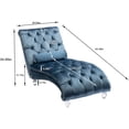 thumbnail image 6 of KINFFICT Velvet Chaise Lounge Chair with Toss Pillow, Modern Tufted Button Lounge Chair, Upholstered Indoor Sleeper Chair for Living Room, Bedroom, Lake Blue, 6 of 8