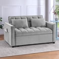 thumbnail image 2 of Duhome Sleeper Sofa Bed 3 in 1 Tufted Convertible Couch Bed Pull Out Velvet Loveseat with Reclining Adjustable OSS Pillows and Pockets,Grey, 2 of 10