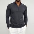 thumbnail image 7 of Linfrsh Tops for Men Quarter Zip Pullover for Men Mock Neck Sweatshirt Lightweight Men's Long Sleeve Golf Shirt, 7 of 7