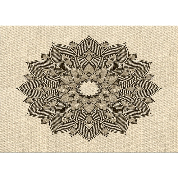 Ahgly Company Indoor Rectangle Patterned Wheat Beige Area Rugs, 5' x 8'