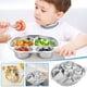 thumbnail image 1 of Platos divididos de acero inoxidable. Bandejas de comida divididas para niños. Platos para la cena para bebés, niños pequeños y niños. Forma de coche. Seguro, divertido, no tóxico. Lindo plato de comi, 1 of 9