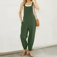 thumbnail image 5 of Rompers for Women Sleeveless Solid Color Wide Leg Square Neck With Pocket Onesies, 5 of 8