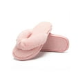 thumbnail image 2 of FUTATA Womens Bedroom Slippers Open Toe Fleece Bedroom Shoes Soft Sole Rubber Slippers Ladies Flip Flops House Slippers,Pink Black Gray Red, 2 of 7