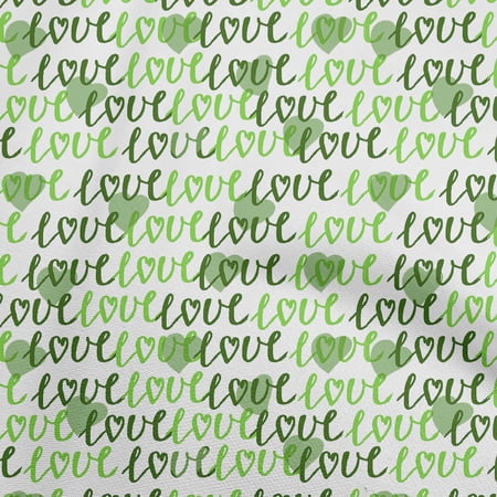oneOone Rayon Green Fabric Valentine Love Heart Sewing Craft Projects Fabric Prints By Yard 56 Inch Wide
