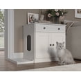 thumbnail image 2 of Palace Imports 100% Solid Wood Ziva 2-Door Cat Litter Box Enclosure with 2-Drawers and Litter Catch, White, 2 of 7