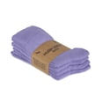 thumbnail image 3 of Hugh Ugoli Women's Bamboo Diabetic Crew Socks, Thin, Loose Fit, Soft, Wide Stretchy, Seamless Toe, 4 Pairs, Aster Purple, Shoe Size: 6-9, 3 of 7