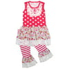Unique Baby Girls Vintage Floral, Polka Dot and Striped Mixed Pattern 2-Piece Bell Bottom Legging Set (3T)
