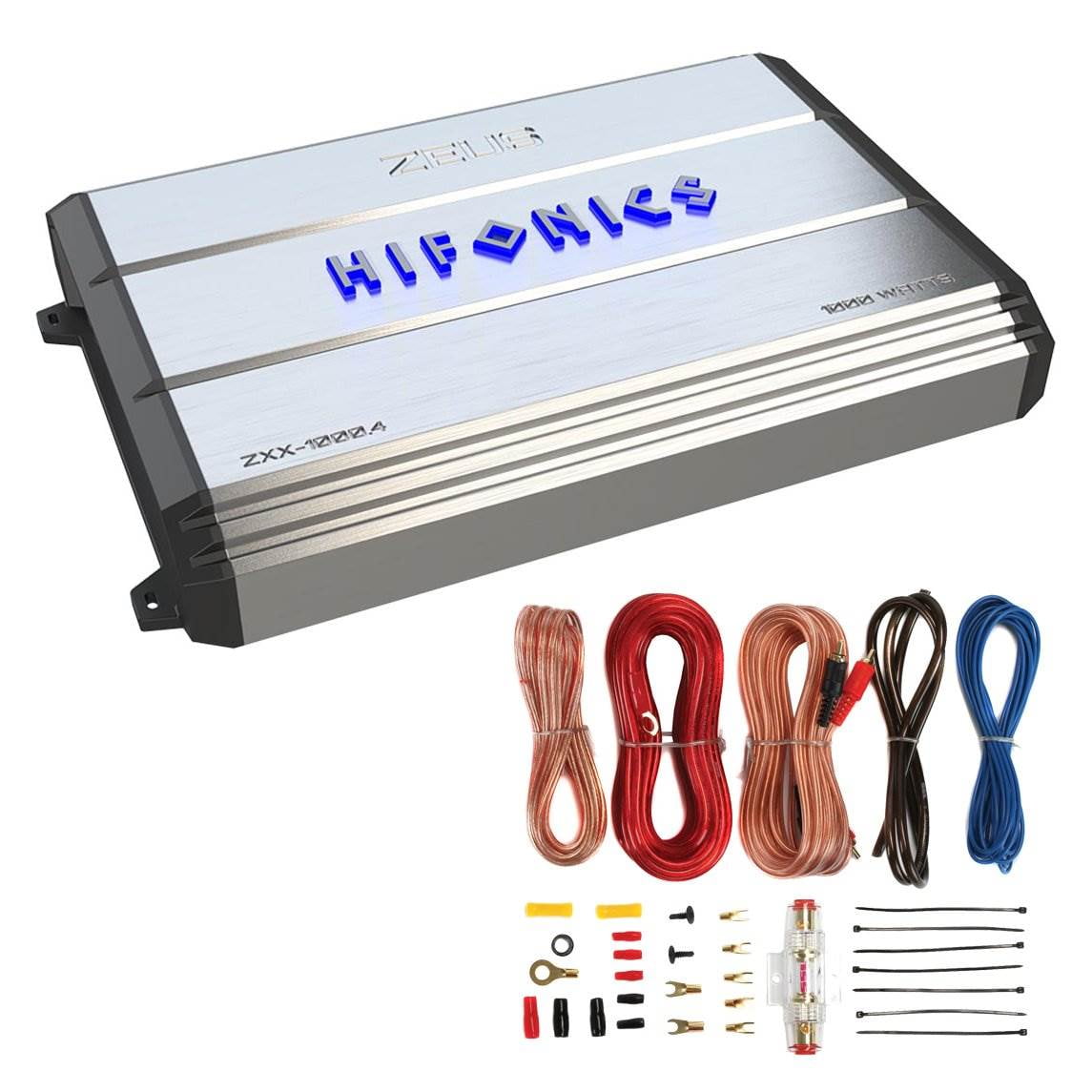 Hifonics ZXX1000.4 1000W 4 Channel Class A/B Bridgeable Amplifier w/ Wiring Kit