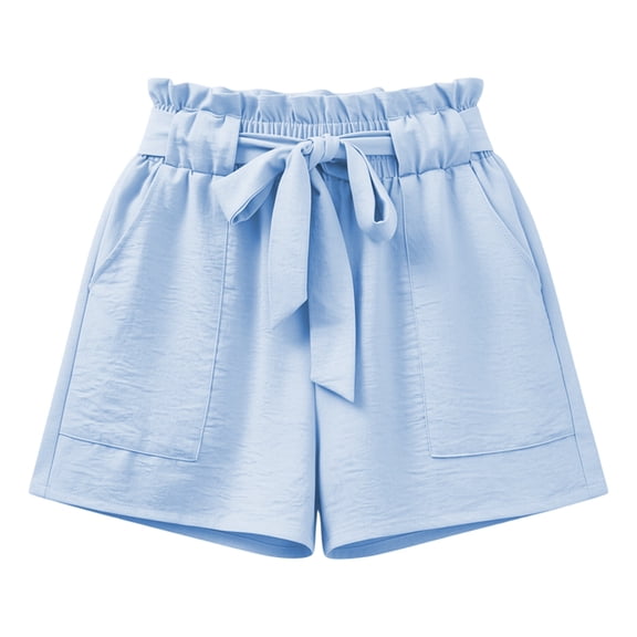 Tween Girls' Shorts Ruffle Elastic Shorts Stretch Elastic Waist Playwear for Toddler Kids Summer Casual Shorts with Pockets 5-14 Years