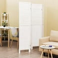 thumbnail image 3 of Giantex 4 Panel Wooden Room Divider, Portable Partition Screen, 5.6 ft Indoor & Outdoor Folding Privacy Screens for Home, Office, Garden, White, 3 of 8
