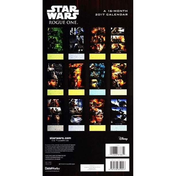 #STAR WARS ローグ ワン 2017年カレンダーです Star Wars: Rogue One 2017 12