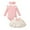 Pink, variant on jsaierl Toddler Babby Girls 3 Pcs Ruffle Long Sleeve Jumpsuit and Polka Dots Mesh Skirt with Bow Head Band Infant Girls Clothes 3M-18M