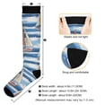 thumbnail image 3 of FORMRS Womens Knee High Socks Casual Long Thick Travel Daily Wear, 1 Pair, Red Sailboats, 3 of 6