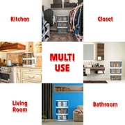 dbest products Quik Box - 8.4 Gallon 3 Pack Stackable Storage Bins with Doors.