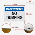 thumbnail image 2 of TRADESAFE No Dumping Signs, Wall Notice Safety Signs, 14” x 10”, 40 Mil Aluminum Safety Sign, 2 of 6