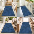 thumbnail image 4 of 2'x6' Rug Runners for Hallways Kitchen, Dark Blue Non Slip Entryway Beside Floor Carpet Runner, Farmhouse Linen Texture Washable Laundry Room Bedroom Throw Rugs Mat for Family Pet, 4 of 8