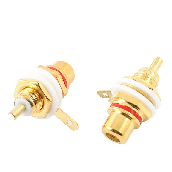 Unique Bargains 2 x RCA Phono Chassis Panel Mounted RCA Female Type Cable Connector Socket