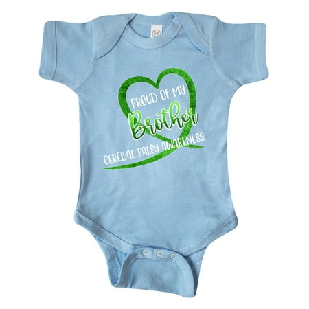 

Inktastic Proud of my Brother Cerebral Palsy Awareness Heart Ribbon Gift Baby Boy or Baby Girl Bodysuit