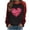 Red A, variant on Womens Hearts Print Tunic Tops Crewneck Raglan Long Sleeve Loose Valentines Day Sweatshirts Pullover Blouses (2XL, Red 07)