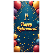 LUUFILx Happy Retirement Party Banner Backdrop Celebration Background Decorations Photography Props Balloons Cheers Event Supplies Retirement Party