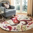 thumbnail image 2 of SAFAVIEH Blossom Bairre Floral Flame Wool Area Rug, Beige/Multi, 6' x 6' Square, 2 of 9